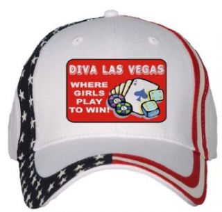 Diva Las Vegas USA Flag Hat / Baseball Cap Clothing