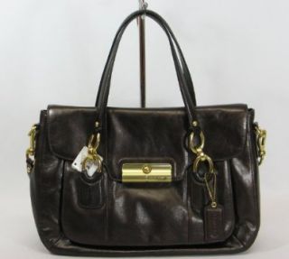 Metallic Leather Flap Satchel Convertible Bag 18818 Bronze Shoes