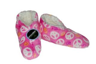 Snoozies Peace Sign Womens Fleece Lined Booties Shoes