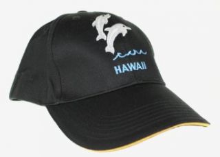 Hawaii Theme Cap Hats, Silver Dolphin Hawaii, Black