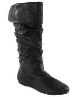 Qupid Neo Black Slouchy Boots (6.5) Shoes