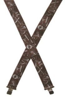 CTM Clip Suspenders (Nuts & Bolts Pattern) (Brown