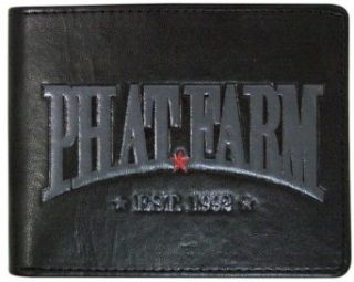Phat Farm Black Passcase Bifold Wallet w/Debossed Logo