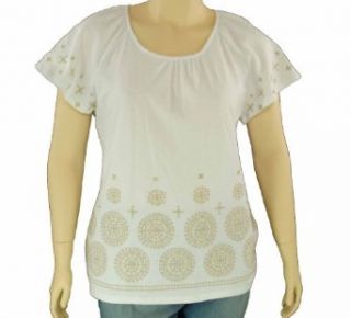 Charter Club Plus Size Top, Flutter Sleeve Embroidered