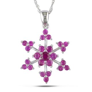 Gold 1ct TGW Pink Sapphire Fashion 17 inch Necklace