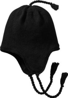 District Threads   Knit Hat with Earflaps. DT604   Black