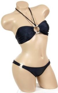 Sexy Trendy Cute Summer Black Bandeau Halter Top Bikini