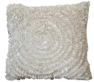 Victoria Dupioni Silk Ruffles Ivory Throw Pillow Today $99.99 Sale $