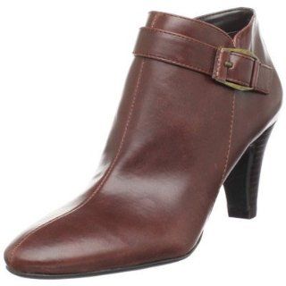  BANDOLINO FRENCHY COGNAC LEATHER ANKLE BOOT HEEL WOMEN 11 M Shoes