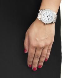 Monument Womens Silvertone Crystal Bezel Oversized Watch