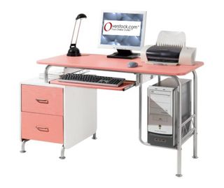 Deluxe Pink Cosmo Computer Desk Workstation
