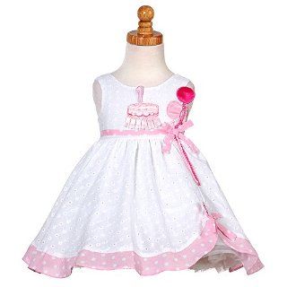 White Pink Balloon Boutique 1st Birthday Dress Baby Girls 12M 4T