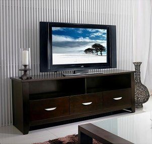 simple and contemporary wood TV stand
