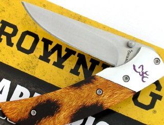 Browning Safari Prism Pocket Folder Leopard Handle Knife