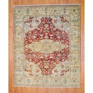 Indo Hand knotted Rust/ Gold Serapi Wool Rug (8 x 10)