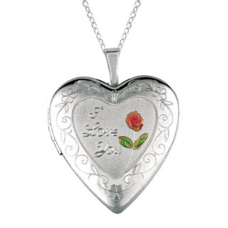 Sterling Silver Heart Shaped I love you Locket Necklace Today $59