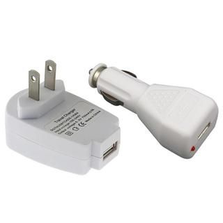 White USB Car and Travel Charger for Apple iPod Touch 4
