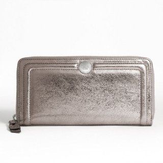 Coach Gallery Leather Zip Around Wallet F46028 (Silver/Pewter) Shoes