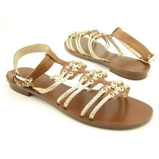  Michael Kors Size 8 Womens Gold BRISTOL ANKLE Sandals Shoes