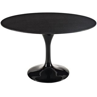 Eero Saarinen Style 48 inch Black Marble Top Tulip Dining Table