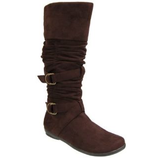 Glaze by Adi Microsuede D ring Slouchy Boot Shoes