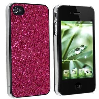 Hot Pink Bling Rear Snap on Case for Apple iPhone 4