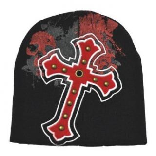 Pointe Embroidered Red Skull Cross Man Woman Black Soft