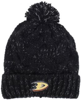 NHL Anaheim Ducks Womens Cuffed Knit Hat With Pom, One