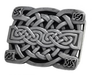 Buckle Rage Silver Irish Celtic Knot Mesh Design Belt
