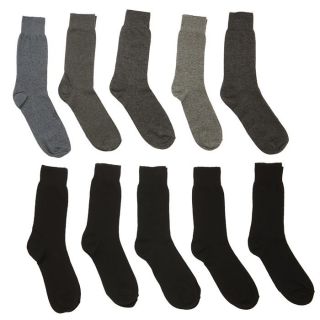 Lot de 10 chaussettes T39/42 Jersey Homme Noir, gris chiné, gris