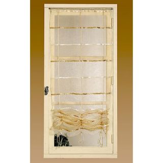 Store Voilage en Organza et Satin Froissé Beige 45 x 200cm   Vendu à