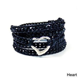 Twilight Dreams Heart, Skull, or Peace Crystal Wrap Bracelet (Thailand