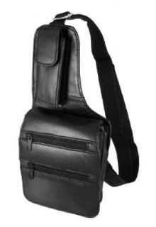 Black Leather Holster Style Travel Wallet Clothing