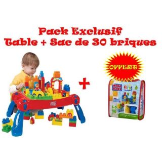 ASSEMBLAGE CONSTRUCTION Pack Exclusif table + Sac 30 briques Offert