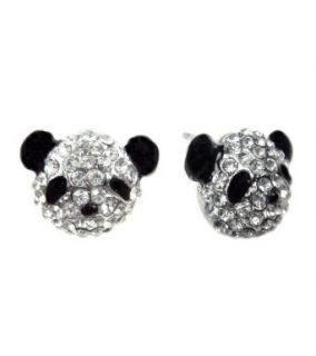 TdZ Crystal Sparkle Panda Earrings Clothing