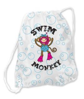 Maisy Monkey Drawstring Bag Swim Aqua Marine Clothing