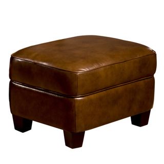 Chester Leather Storage Ottoman in Brown
