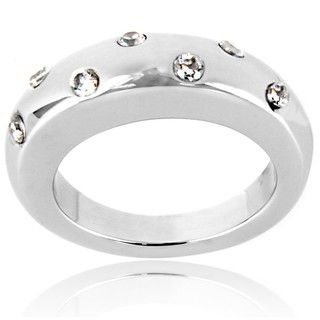 High polished Stainless Steel Round Clear Crystal Graduated Band