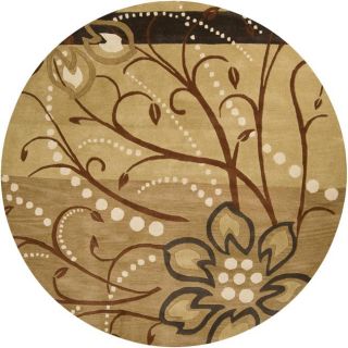 Hand tufted Whimsy Tan Floral Wool Rug (99 Round) Today $528.19 Sale