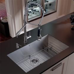 Vigo Undermount Stainless Steel Kitchen Sink, Faucet Grid and