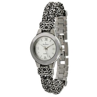 Peugeot Womens Antique Silvertone Chain Watch