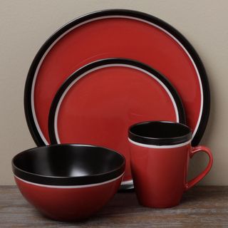 Tabletops Unlimited Argentina Red 16 piece Dinnerware Set
