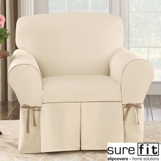Contrast Cord Duck Natural Chair Slipcover