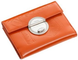 Prada Womens Embossed Leather Wallet, Arancio Clothing
