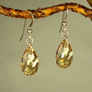 Jewelry by Dawn Golden Shadow Pear Sterling Silver Earrings