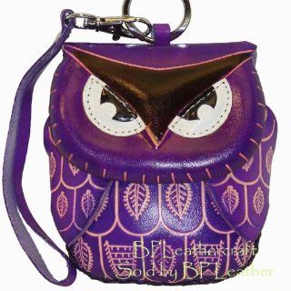 Mini Wristlet Bag, Owl Design,100% Hand made,cute  (Purple) Shoes