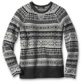 Eddie Bauer Fair Isle Sweatshirt Sweater, Gray M Petite