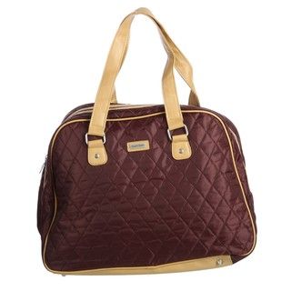 Ellen Tracy Chocolate Quilted Weekender Carry On Tote