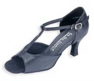Latin T Strap Ballroom Dance Shoe (9.5, Black) Shoes