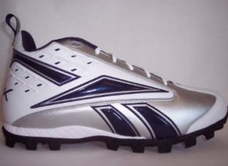 Reebok Pro Thorpe II Mid At Cleats Football Shoes 14 White Navy Shoes